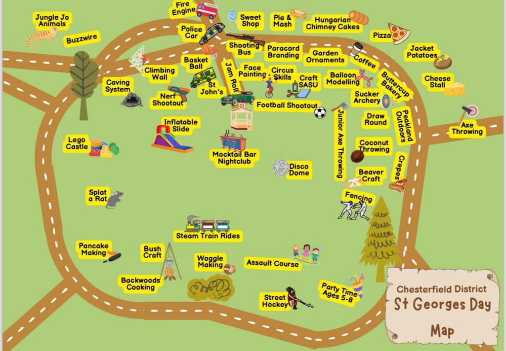 Chesterfield St George's Day Map