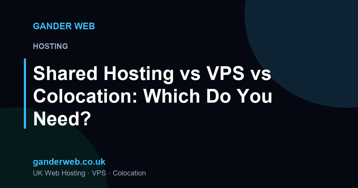 Shared Hosting vs VPS vs Colocation: Which Do You Need?